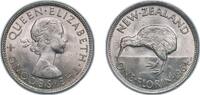 New Zealand 1 Florin New Zealand 1964 1 Florin - Elizabeth II (1st Portrait) Copper-nickel (2000000) 11.35g UNC KM 28.1 KM 28.2 -