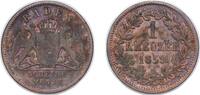 Germany 1 Kreuzer Germany Grand-duchy of Baden 1859 1 Kreuzer - Frederick I Copper (897620) 4.06g XF KM 242 AKS 132 -