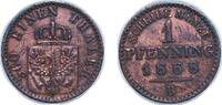 Germany 1 Pfennig Germany Kingdom of Prussia German states 1868 B 1 Pfenning - William I Copper Hanover Mint 1.45g XF AKS 108 Old/Mue 2 426, 429, -