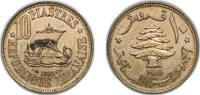 Lebanon 10 Piastres Lebanon Republic 1955 10 Qirush / Piastres Aluminium bronze (91% Copper, 9% Aluminium) (6000000) 3.46g UNC KM 23 Schön 24 -