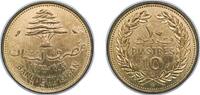 Lebanon 10 Piastres Lebanon Republic 1972 10 Qirush / Piastres Nickel brass (92% Copper, 6% Aluminium, 2% Nickel) (12000000) 3.29g UNC KM 26 Schön 2 -