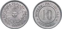 Peru 10 Centavos Peru Republic 1880 10 Centavos Copper-nickel Lima Mint (4000000) 5.1g UNC KM 198 -