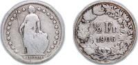 Switzerland ½ Franc Switzerland Federal State 1906 B ½ Franc (Helvetia standing; silver) Silver (.835) (16.5% copper) (1000000) 2.37g VF HMZ 2 1206 -