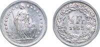 Switzerland ½ Franc Switzerland Federal State 1952 B ½ Franc (Helvetia standing; silver) Silver (.835) (16.5% copper) (14023000) 2.5g UNC HMZ 2 1206 -