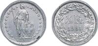 Switzerland ½ Franc Switzerland Federal State 1961 B ½ Franc (Helvetia standing; silver) Silver (.835) (16.5% copper) (6906000) 2.46g AU HMZ 2 1206 -
