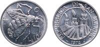 San Marino 10 Lire San Marino Republic 1974 10 Lire (Honeybee; FAO) Aluminium (96.2% Aluminium, 3.5% Mangnesium, 0.3% Manganese) Rome Mint (1276162 -