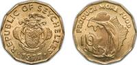 Seychelles 10 Cents Seychelles Republic 1977 10 Cents (FAO) Brass Heaton and Sons / The Mint Birmingham Limited (125000) 6.16g UNC KM 32 -