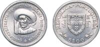 Portugal 5 Escudos Portugal Second Republic 1960 5 Escudos (Prince Henry the Navigator) Silver (.650) (Copper .350) (800000) 7.04g UNC KM 587 Gomes -