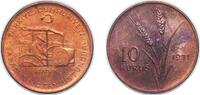 Turkey 10 Kuruş Turkey Republic 1971 10 Kuruş (FAO) Bronze (97% Copper, 2.5% Zinc, 0.5% Tin) Turkish State Mint (630000) 3.5g UNC KM 898 Schön 4 -