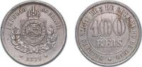 Brazil 100 Réis Brazil Empire 1871 100 Réis - Pedro II Copper-nickel Casa da Moeda do Brasil Mint (4000000) 10g XF KM 477 AI Coins v002-015 Bent -