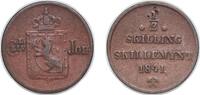 Norway ½ Skilling Norway Kingdom 1841 ½ Skilling - Carl XIV Copper (1683000) 4.63g VF KM 305 KM 305.1 KM 305.2 -