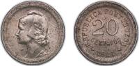 Portugal 20 Centavos Portugal First Republic 1921 20 Centavos (Ø 23 mm) Copper-nickel (Cu 800 + Ni 200) Lisbon Mint 5.76g UNC KM 571 Gomes R 13 -