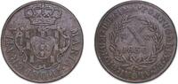 Portugal 10 Réis Portugal Azores Kingdom 1830 10 Réis - Maria II (London) Copper 10.19g XF KM 6 Gomes M2 01.01 -