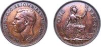 Great Britain 1 Penny Great Britain United Kingdom 1944 1 Penny - George VI (with 'IND:IMP') Bronze Royal Mint (Tower Hill) (42600000) 9.45g XF KM 845 -