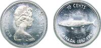 Canada 10 Cents Canada British Dominion 1967 10 Cents - Elizabeth II (Confederation- 80%) Silver (.800) (.800 silver .200 copper) Royal Canadian -