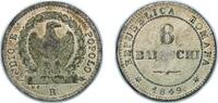Italy 8 Baiocchi Italy Roman Republic 1849 R 8 Baiocchi Billon (.200 silver) Rome Mint (726250) 3.9g AU KM 25 MIR 3126 Munt 3 Berman 3298 -