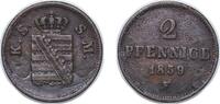 Germany 2 Pfennigs Germany Kingdom of Saxony (Albertinian Line) 1859 F 2 Pfennige - John Copper Wolkenstein, Saxony Mint (1102688) 3.1g VF AKS 152 -