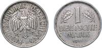 Germany 1 Deutsche Mark Germany Federal Republic of Germany 1955 J 1 Deutsche Mark Copper-nickel (75% Copper, 25% Nickel) Hamburgische Münze Mint (52940 -