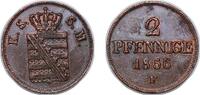 Germany 2 Pfennigs Germany Kingdom of Saxony (Albertinian Line) German states 1856 F 2 Pfennige - John Copper (2181535) 3.32g XF AKS 152 Jäg 10 SW -