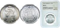 Portugal 50 Centavos Portugal First Republic 1916 50 Centavos Silver (.835) Lisbon Mint (5080000) 12.5g NGC MS 63 KM 561 Gomes R 18 -