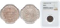 Italy 20 Centesimi Italy 1895 R 20 Centesimi Copper-nickel Rome Mint (11099000) 4g NGC MS 61 KM 28 -