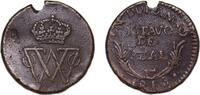 Mexico ⅛ Real Durango, State of 1815 ⅛ Real Octavo (Royalist Coinage) Copper 7.54g VF Damage KM 61 -