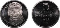 Switzerland 5 Francs Switzerland Federal State 1980 5 Francs (Ferdinand Hodler) Copper-nickel (75% copper, 25% nickel) Bern Mint (951000) 13.09g UNC -