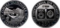 Yugoslavia 250 Dinars Yugoslavia Socialist Federal Republic 1982 250 Dinara (Winter Olympics 1984 - Sarajevo View) Silver (.925) (110000) 17.08g PF KM -