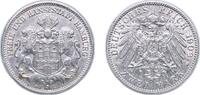 Germany 2 Marks Germany Free Hanseatic city of Hamburg German states 1908 J 2 Mark Silver (.900) (367750) 11.111g AU KM 612 AKS 48 J 63 -