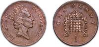 Great Britain 1 Penny Great Britain United Kingdom 1989 1 Penny - Elizabeth II (3rd portrait; non-magnetic) Bronze Royal Mint (Tower Hill) (658142000) -