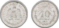 Mexico 10 Centavos Mexico United Mexican States 1913 M 10 Centavos Silver (.800) Mexico City Mint (1990000) 2.5g XF KM 428 -