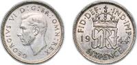 Great Britain 6 Pence Great Britain Kingdom 1944 6 Pence - George VI (1st coinage) Silver (.500) Royal Mint (Tower Hill) (37952600) 2.82g UNC KM 852 S -