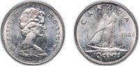Canada 10 Cents Canada 1968 10 Cents - Elizabeth II (2nd portrait; Nickel) Nickel 2.07g UNC KM 72a Schön 61b.2 KM 73 Schön 61b.1 -