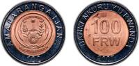 Rwanda 100 Francs Rwanda Republic 2007 100 Francs Bimetallic: copper plated steel centre in nickel plated steel ring 7.49g UNC KM 32 Schön 40 -