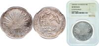 Mexico 8 Reales Mexico Federal Republic 1896 Mo AB 8 Reales Silver (.903) Mexican Mint (9327000) 27.07g NGC XF Chopmarked KM 377 -