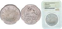 Mexico 8 Reales Mexico Federal Republic 1869 Ca MM 8 Reales Silver (.903) Mexican Mint 27.07g NGC XF Chopmarked KM 377 -