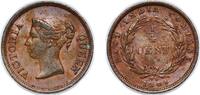 Straits Settlements ¼ Cent British Malaysia Straits Settlements 1845 ¼ Cent - Victoria Copper Kolkata / Calcutta / Murshidabad Mint (34327247) 2.39g XF KM -