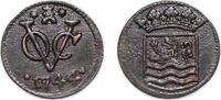 Netherlands East Indies 1 Duit Indonesia Netherlands East Indies United East India Company 1744 1 Duit (Zeeland) Copper Middelburg Mint 3.16g VF KM 152 -