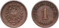 Germany - 1871-1948 1 Pfennig Germany Germany - 1871-1948 German states 1875 B 1 Pfennig - Wilhelm I (type 1 - large shield) Copper (Cu 950, Sn 40, Zn 10) Han -