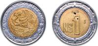 Mexico 1 New Peso Mexico United Mexican States 1992 Mo 1 Nuevo Peso Bimetallic: aluminium bronze centre in stainless steel ring Mexican Mint (1440 -