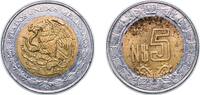 Mexico 5 New Pesos Mexico United Mexican States 1992 Mo 5 Nuevos Pesos Bimetallic: aluminium bronze centre in stainless steel ring Mexican Mint (70 -