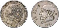 Mexico 1 Peso Mexico United Mexican States 1971 Mo 1 Peso Copper-nickel (75% Copper, 25% Nickel) Mexican Mint (426222000) 9g XF KM 460 Schön 7 -