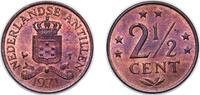 Netherlands Antilles 2½ Cents Netherlands Antilles Dutch colony 1971 2½ Cents Bronze (95% copper, 4% tin, 1% zinc) royal dutch mint (3000000) 4g UNC KM 9 Schö -