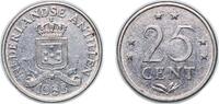 Netherlands Antilles 25 Cents Netherlands Antilles Dutch colony 1983 25 Cents Nickel royal dutch mint (1024999) 3.5g AU KM 11 Schön 52 -