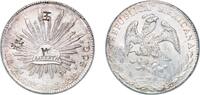 Mexico 8 Reales Mexico Federal Republic 1883 Zs JS 8 Reales Silver (.903) Zacatecas Mint (2563000) 26.89g AU Chopmarked KM 377 -