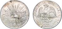 Mexico 8 Reales Mexico Federal Republic 1883 Zs JS 8 Reales Silver (.903) Zacatecas Mint (2563000) 26.65g AU Chopmarked KM 377 -