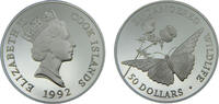 Cook Islands 50 Dollars Cook Islands Dependency of New Zealand Elizabeth II 1992 50 Dollars Endangered Wildlife Series, Poplar Admiral Butterfly -