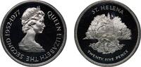 Saint Helena 25 Pence Ascension and Tristan da Cunha Saint Helena 1977 25 Pence - Elizabeth II (Silver Jubilee; Silver Proof Issue) Silver (.925) (250 -
