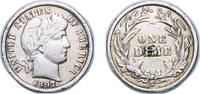 United States 1 Dime United States Federal republic 1897 S 1 Dime Barber Dime Silver (.900) (.100 copper) San Francisco Mint (1342844) 2.43g XF Mou -