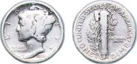 United States 1 Dime United States Federal republic 1924 D 1 Dime Mercury Dime Silver (.900) United States Mint of Denver, (6810000) 2.44g VF KM 14 -